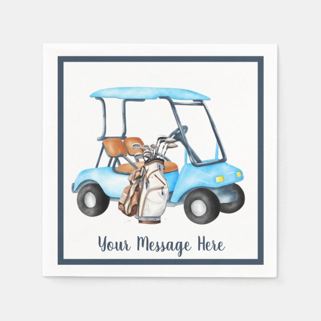 Men's Birthday Retirement Golf Theme Party Serviette (Vorderseite)
