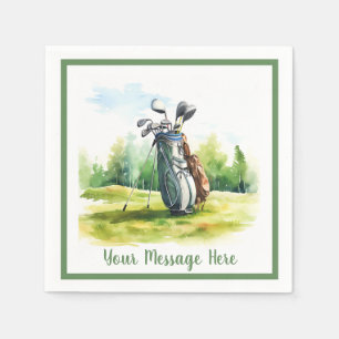 Men's Birthday Retirement Golf Theme Party Serviette