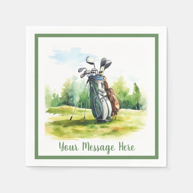 Men's Birthday Retirement Golf Theme Party Serviette (Vorderseite)