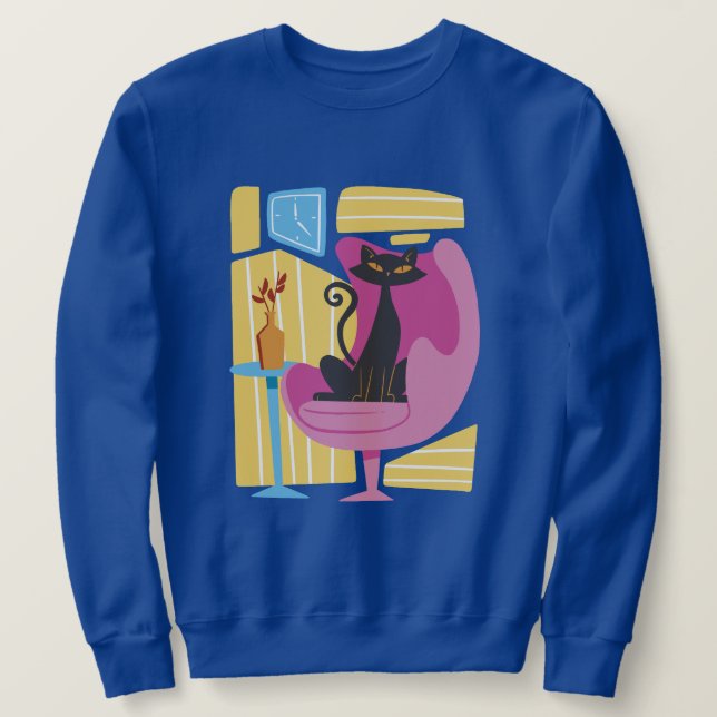 Men's Black Cat Abstract Sweatshirt (Design vorne)