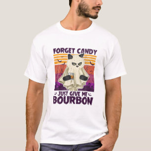 Mens Black Cat Vergessen Süßes geben Sie mir Bou T-Shirt