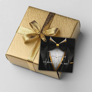 Mens Black Gold Tuxedo Geburtstag Geschenkanhänger
