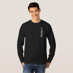 Mens Black Long Sleeve Tshirt Imprimer Ajouter un 