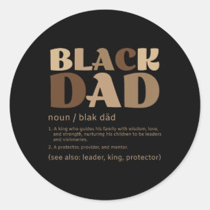 Mens Black Vater Melanin Definition Afroamerikaner Runder Aufkleber