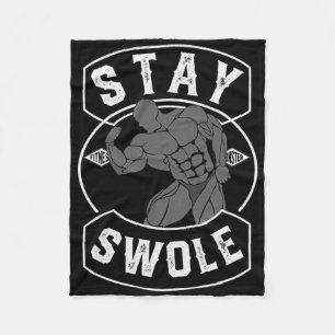 Mens Bleibe Swole Bodybuilding Fan-Geschenk Fleecedecke