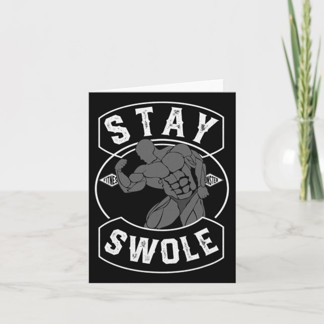 Mens Bleibe Swole Bodybuilding Fan-Geschenk Karte (Vorderseite)