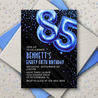 Mens Blue 85. Geburtstag Einladung
