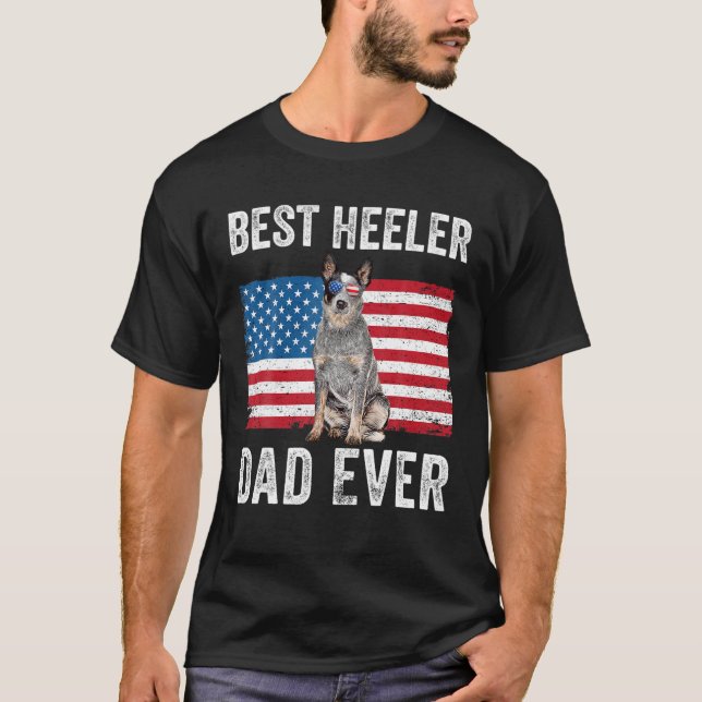 Mens Blue Heeler Vater Australischer Rinderhund Lo T-Shirt (Vorderseite)
