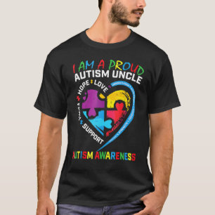 Mens Blue Proud Onkel Autism Awareness Puzzle Piec T-Shirt