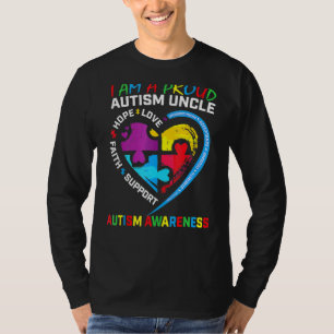 Mens Blue Proud Onkel Autism Awareness Puzzle Piec T-Shirt