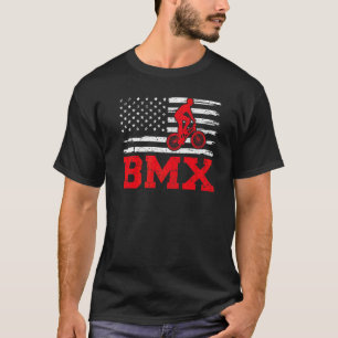Mens Bmx Biking Retro Stil American Flag Flag Flag T-Shirt