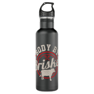Mens Body by Brisket Funny Steak Lover Grilling BB Edelstahlflasche