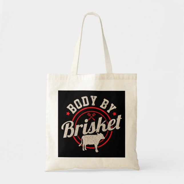Mens Body by Brisket Funny Steak Lover Grilling BB Tragetasche (Vorne)