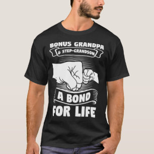Mens Bonus Opa & Step Grandson Bonus Großbuchstabe T-Shirt
