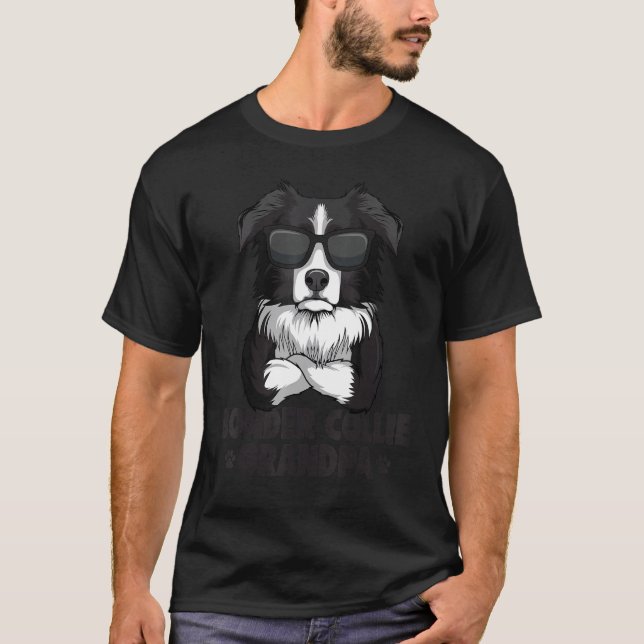 Mens Border Collie Dog Grandpa T-Shirt (Vorderseite)