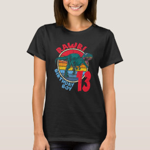 Mens Boy 13. Geburtstag Rawr Tyrannosaurus Rex I F T-Shirt