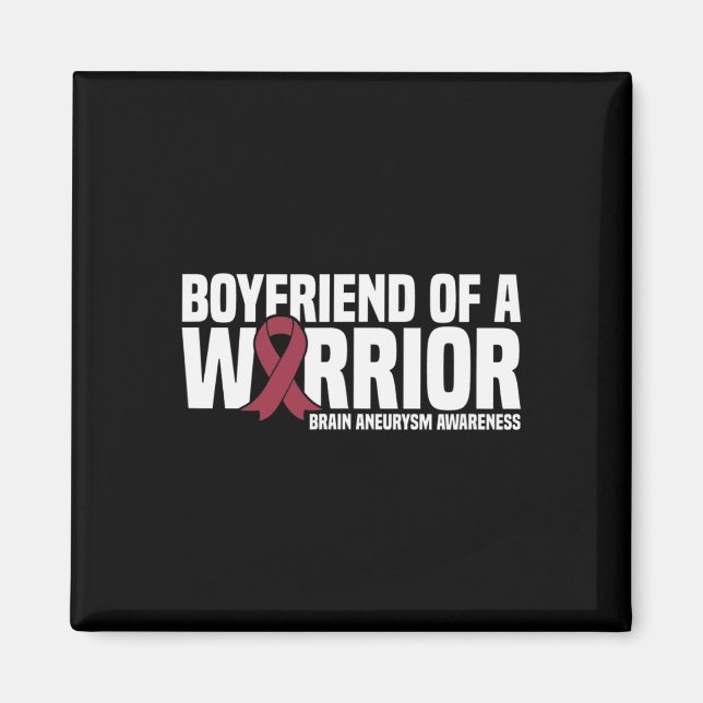 Mens Boyfriend of a Warrior Brain Aneurysm Awarene Magnet (Vorne)