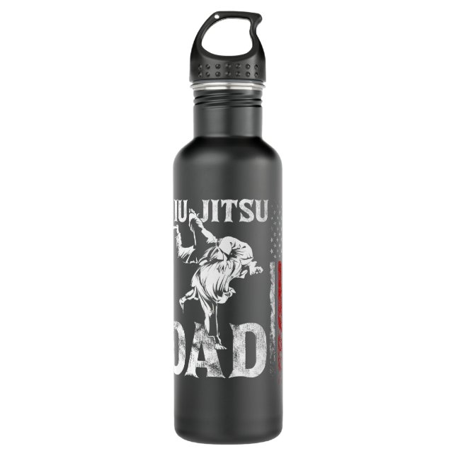 Mens Brazilian Jiu Jitsu American Flag Fathday Edelstahlflasche (Vorderseite)