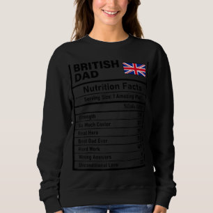 Mens British Vater Nutrition Facts Vatertag Nati Sweatshirt