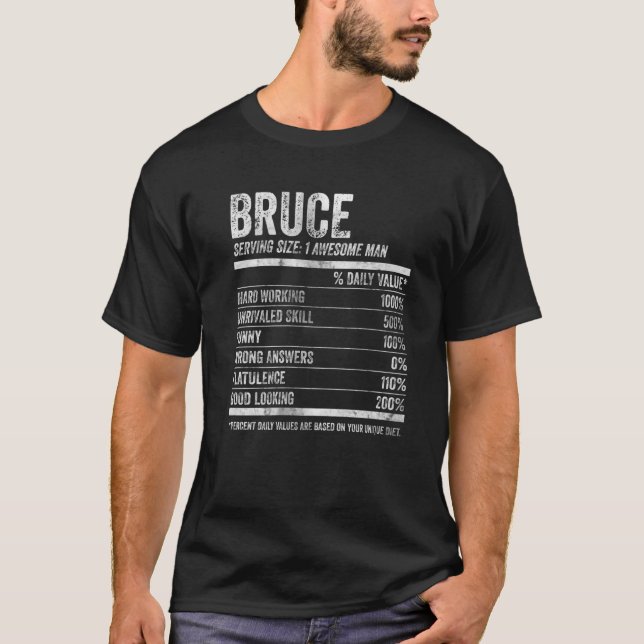 Mens Bruce Nutrition Personalisiert Name Funny Nam T-Shirt (Vorderseite)