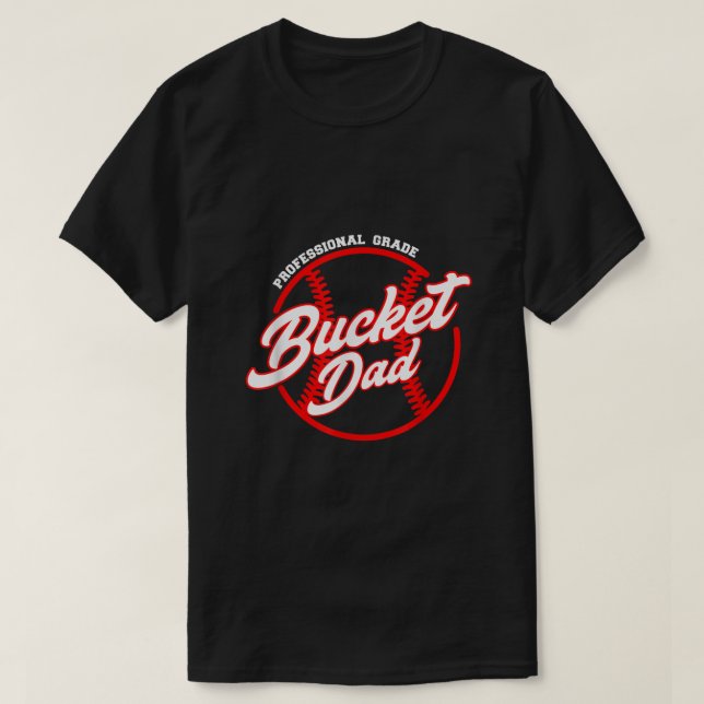 Mens Bucket Vater Baseball Softball Pitcher Catche T-Shirt (Design vorne)