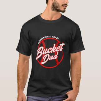 Mens Bucket Vater Baseball Softball Pitcher Catche T-Shirt