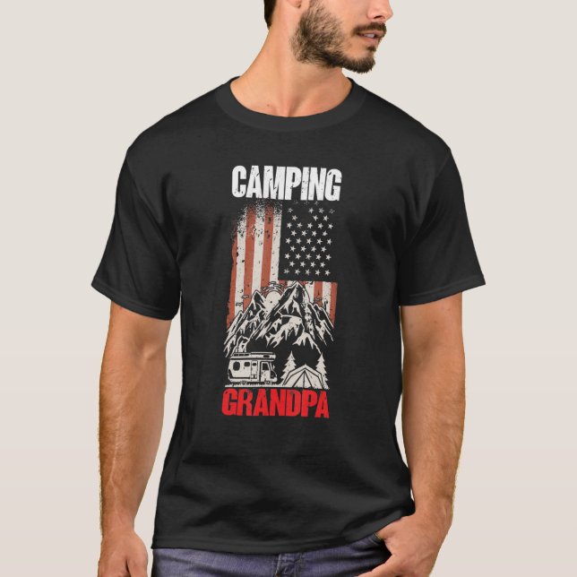 Mens Camping Opa Camper Karawane Camping 7 T-Shirt (Vorderseite)