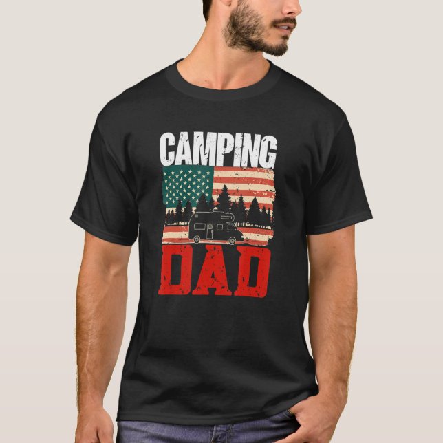 Mens Camping Vater Camper Caravan Camping 12 T-Shirt (Vorderseite)