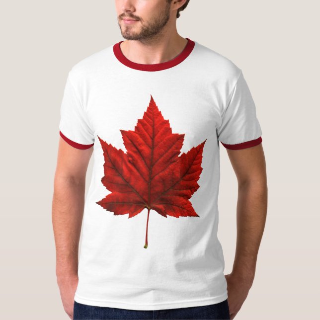 Men's Canada Flag Ringer T - Shirt Souvenir Shirt (Vorderseite)