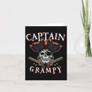 Mens Captain Grampy Pirate Hat and Skull Boot G Karte