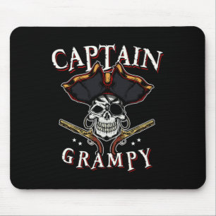 Mens Captain Grampy Pirate Hat and Skull Boot G Mousepad