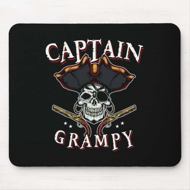 Mens Captain Grampy Pirate Hat and Skull Boot G Mousepad (Vorne)