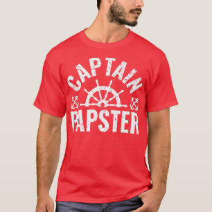 Mens Captain Papster Boat Owner Lake Boating Fauna T-Shirt