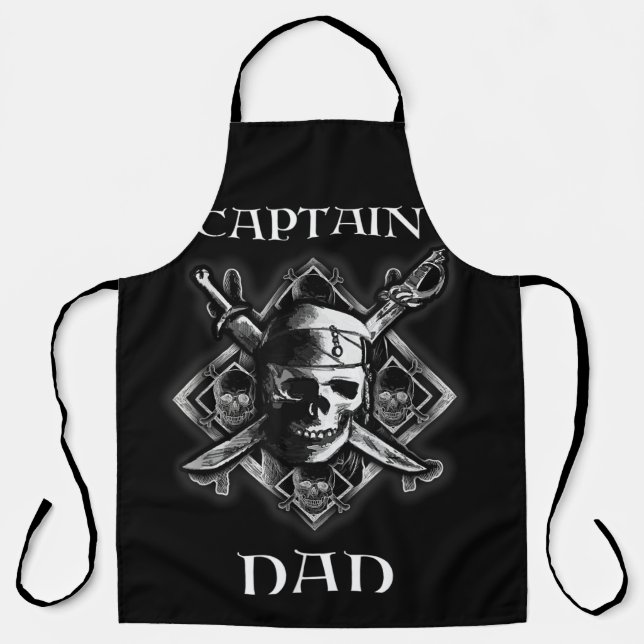 Mens Captain Vater Pirate Funny Father's Day Sailo Schürze (Vorderseite)