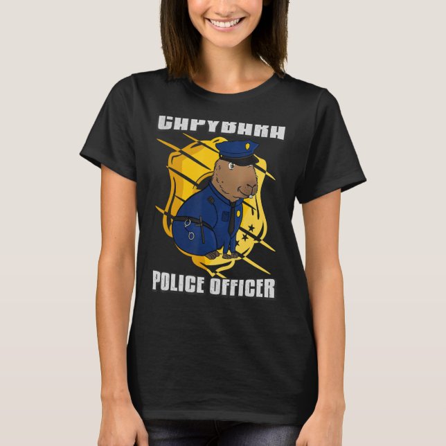 Mens Capybara Polizeichef T-Shirt (Vorderseite)