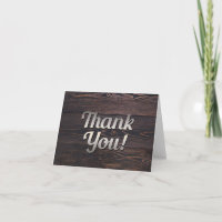 Mens Carte de remerciements Bois rustique Pays Bro