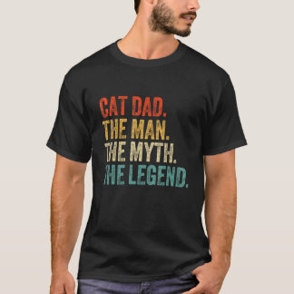 Mens Cat Father's Day Vintag je CAT Daddy Ret T-Shirt