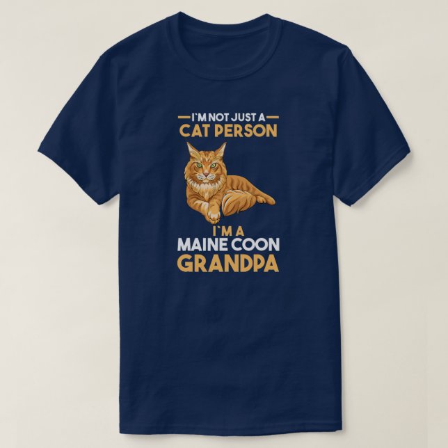 Mens Cat Großvater Maine Coon Opa  T-Shirt (Design vorne)