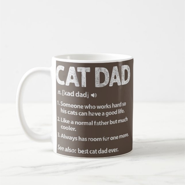 Mens Cat Vater Definition Kat Daddy Vatervater Kaffeetasse (Links)