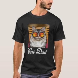 Mens Cat Vater Vintag Style Cat Lover Funny Vather T-Shirt
