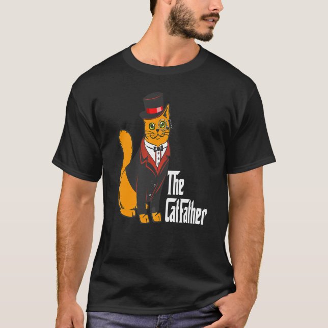 Mens Catvater Vathers Day Cat Kitten Papa Hu T-Shirt (Vorderseite)