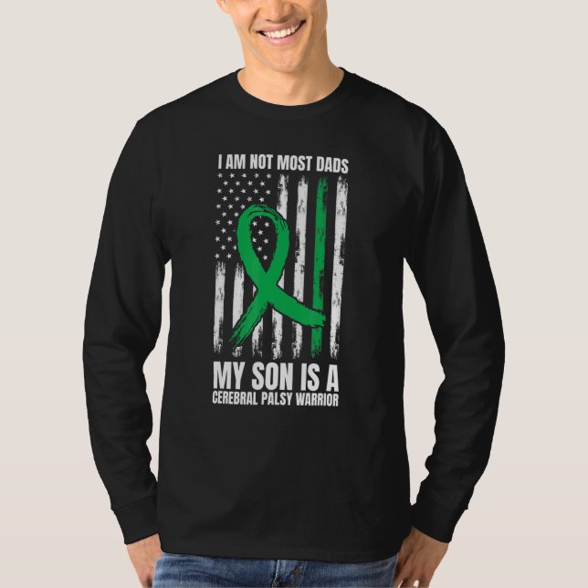 Mens Cerebral Palsy Warrior Son Cp Vater Green Rib T-Shirt (Vorderseite)