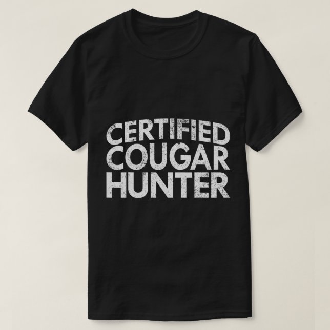 Mens Certified Cougar Hunter - Funny Mens Cougar T T-Shirt (Design vorne)