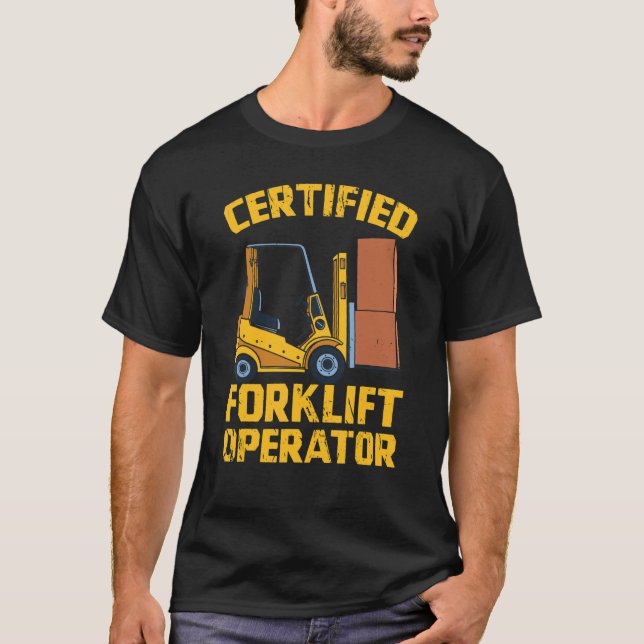 Mens Certified Forklift Operator T-Shirt (Vorderseite)