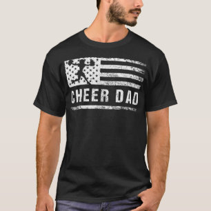 Mens Cheer Dad Amerikanische Flagge Cheerleading P T-Shirt