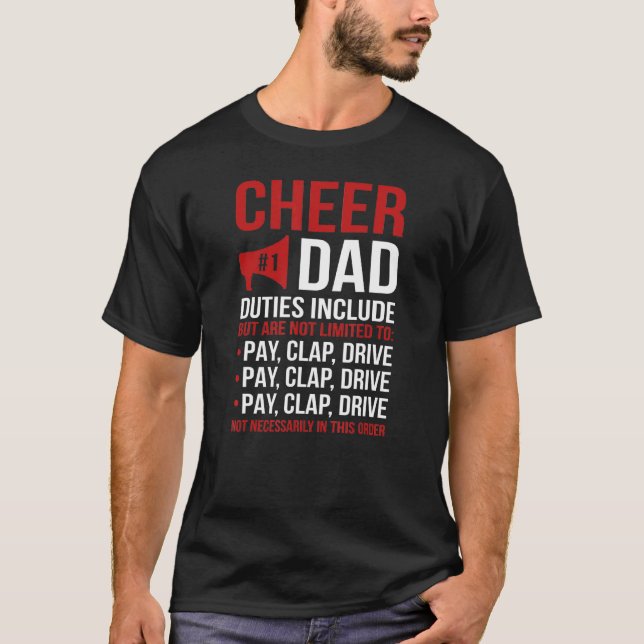 Mens Cheer Vater Duties Cheerleader Pater Cheerlea T-Shirt (Vorderseite)