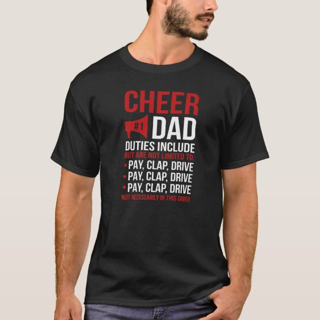 Mens Cheer Vater Duties Cheerleader Pater Cheerlea T-Shirt (Vorderseite)