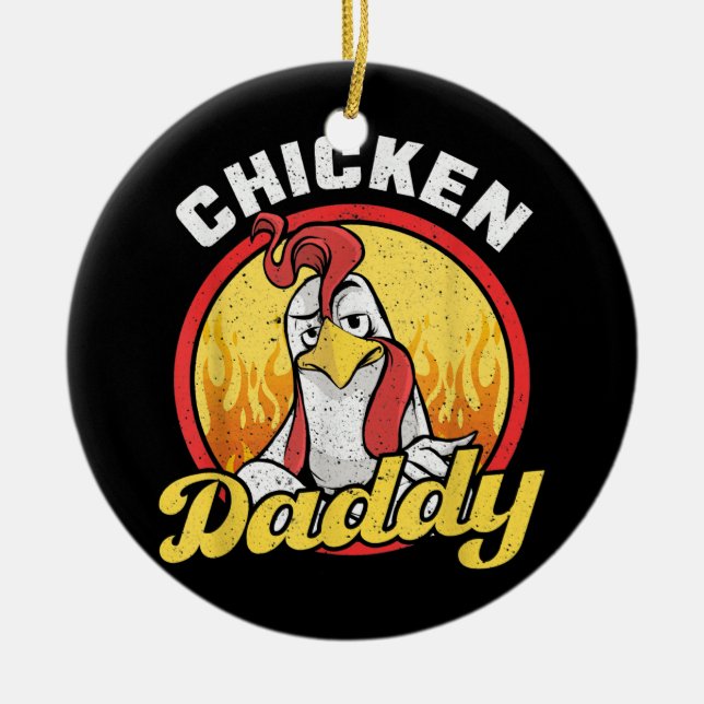 Mens Chicken Daddy Keramik Ornament (Vorne)
