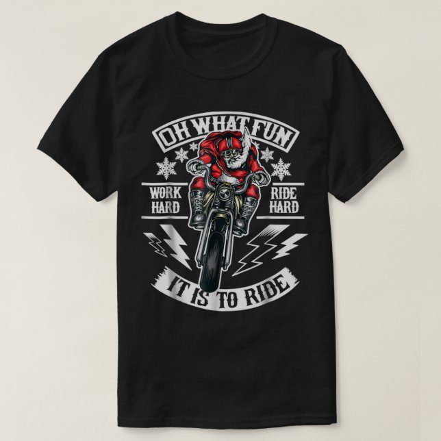 Mens Christmas Motorrad Santa Biker oh was Spaß T-Shirt (Design vorne)