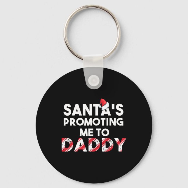 Mens Christmas Pregnancy Announcement - New Dad Gi Schlüsselanhänger (Vorderseite)